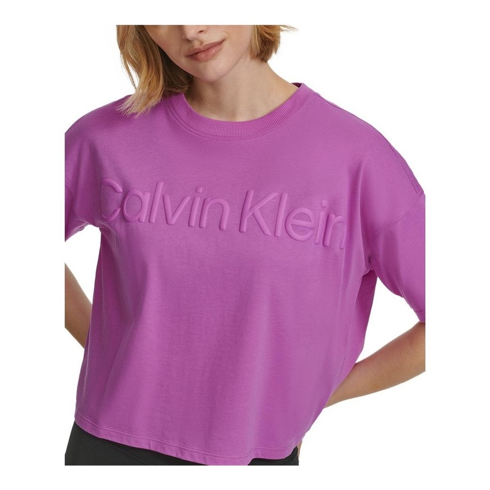 Calvin Klein Performance Women's Cotton Raised Logo Cropped T-Shirt